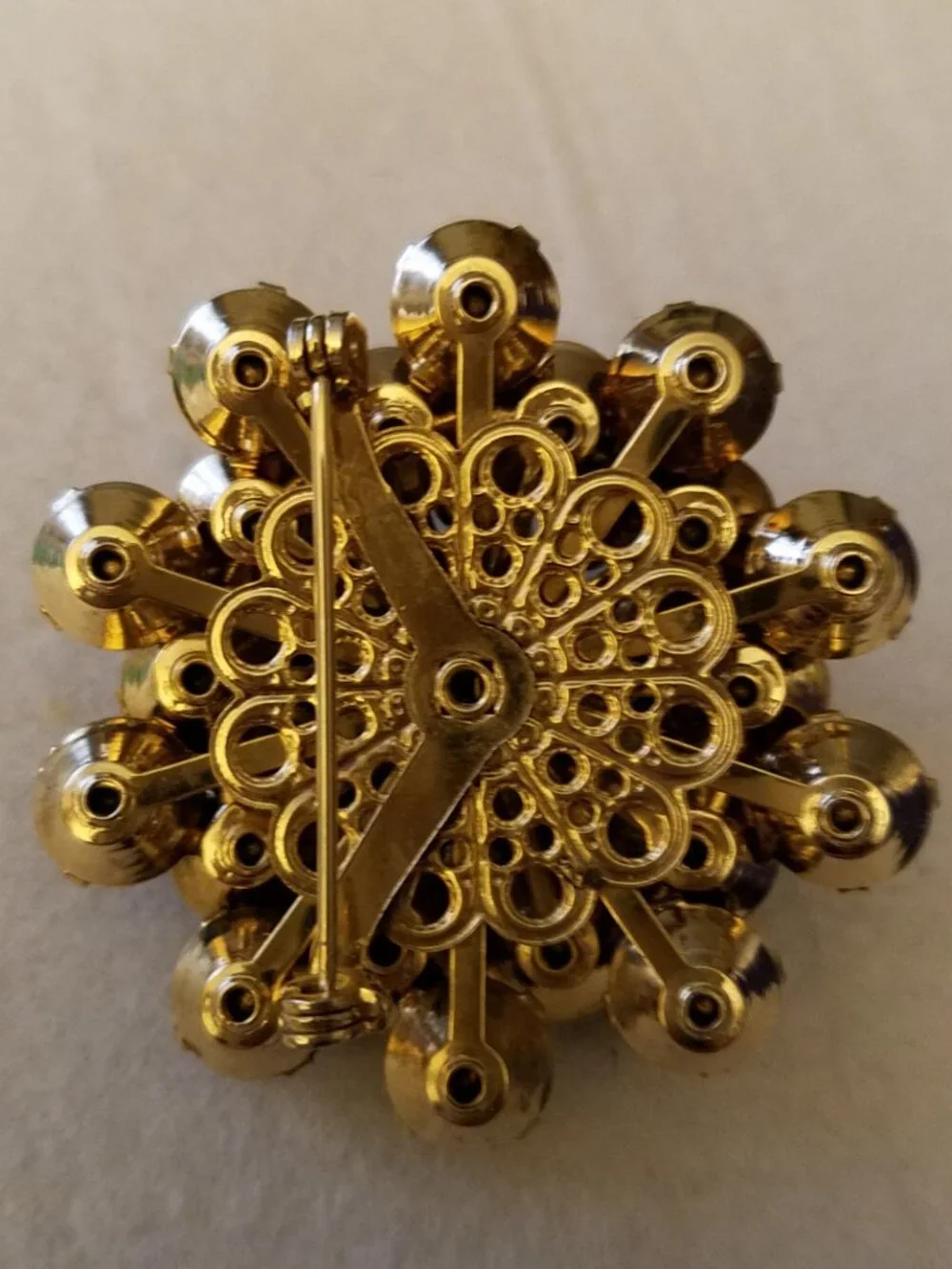 Vintage Purple Faceted Rhinestone Stacked Brooch